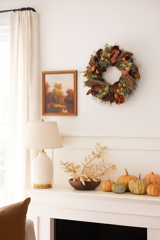 Dried and Preserved Whispers of October Wreath