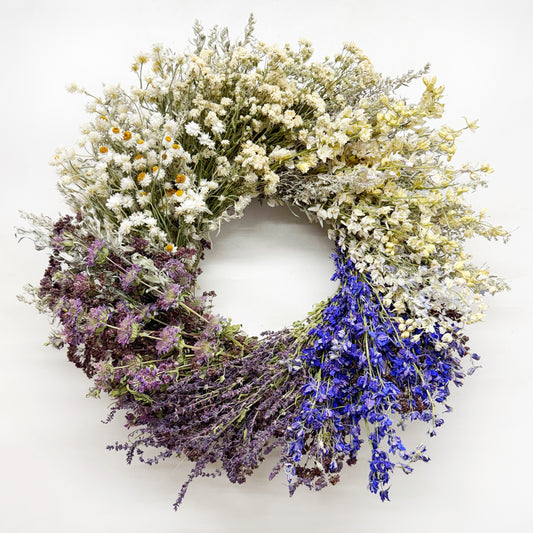 Dried Prairie Bloom Wheel Wreath