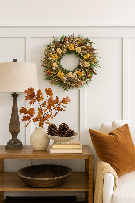 Dried Golden Pheasant Wreath