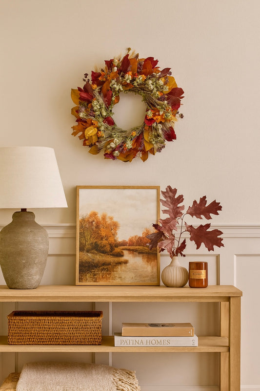 Dried and Preserved Safflower Vale Wreath
