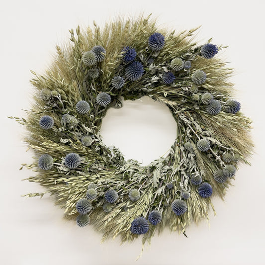 Dried Echinops And Grains Wreath