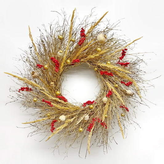 Dried Gold Cheer Wreath