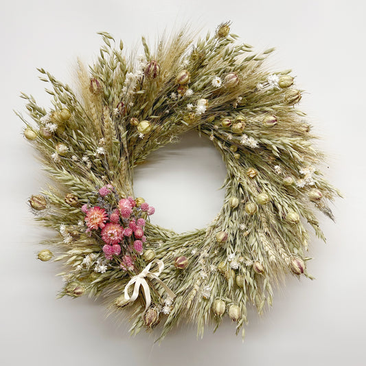 Dried Pink Keepsake Wreath