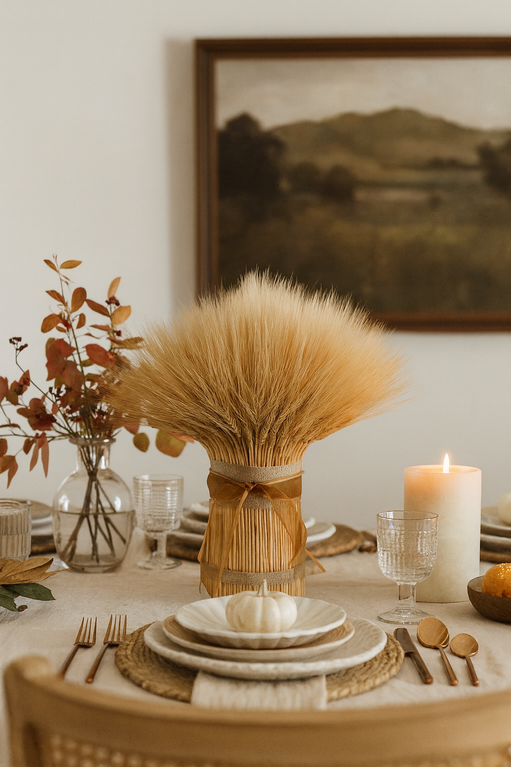Dried Sunhaven Wheat Stack Centerpiece