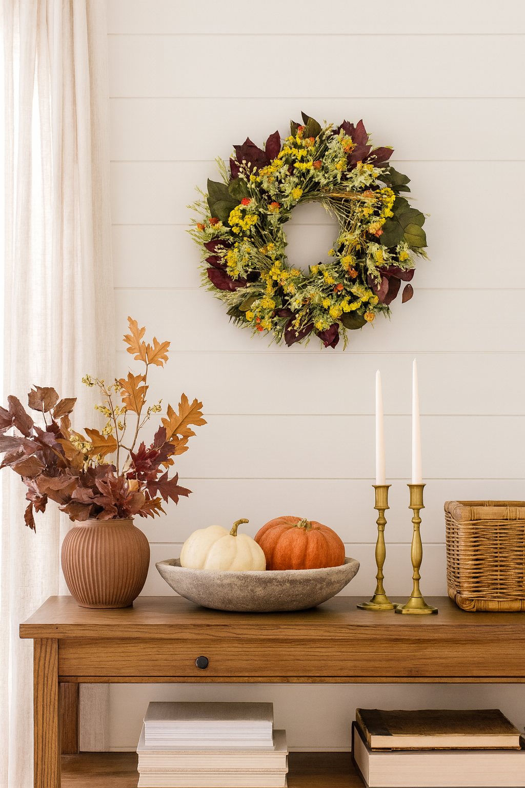 Dried and Preserved Autumn Welcome Wreath