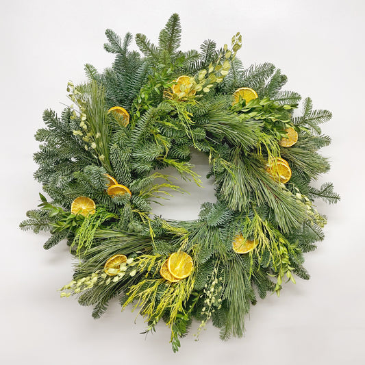 Fresh Evergreens Citrus Greenery Wreath