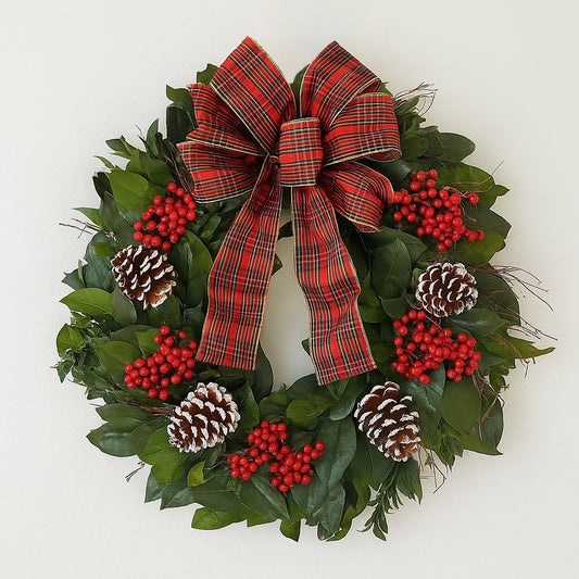 Dried and Preserved Heritage Plaid Wreath