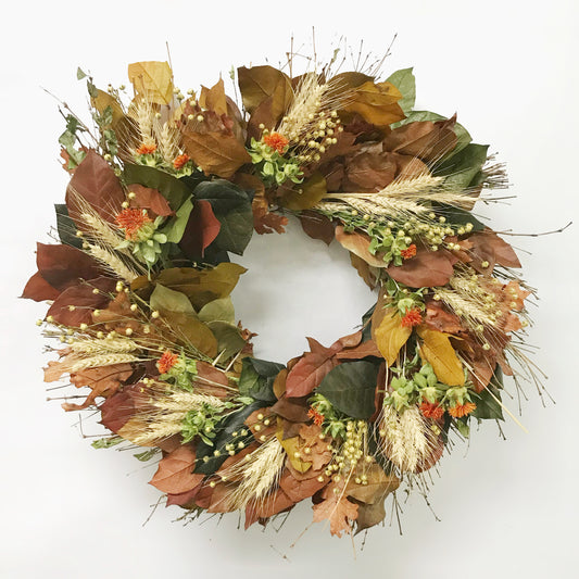 Dried and Preserved Autumn Drift Wreath