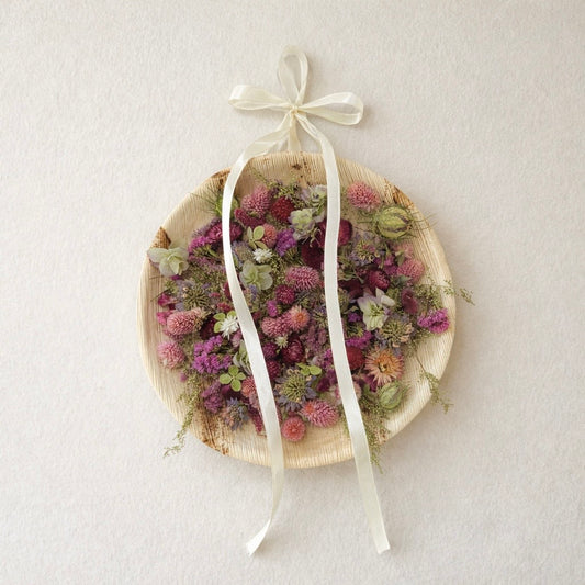 Dried Petal Floral Palm Leaf Wall Art