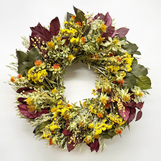 Dried and Preserved Autumn Welcome Wreath