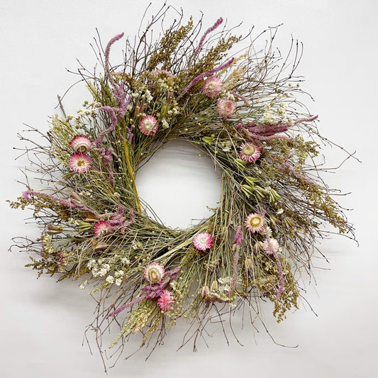 Dried Mauve Thatch Wreath