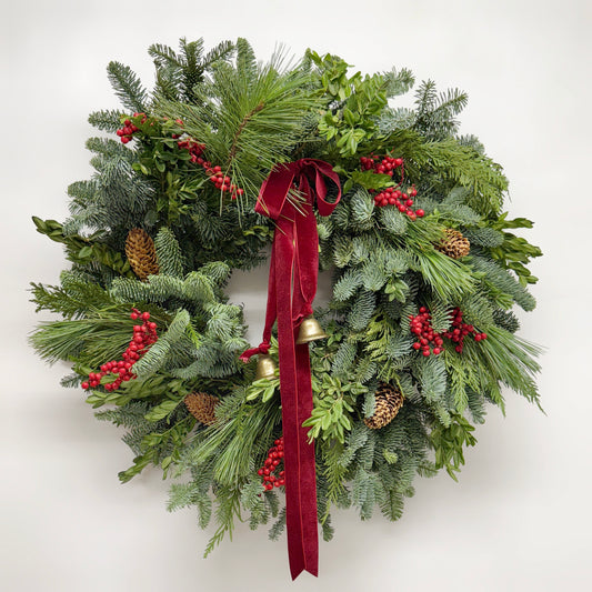Fresh Evergreens Bell Forest Wreath