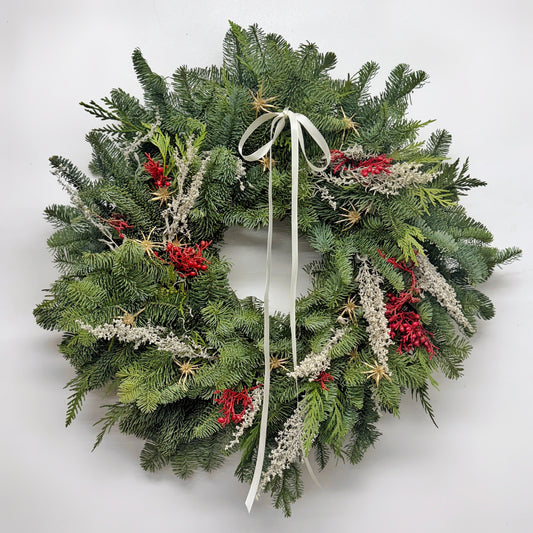 Fresh Evergreens Candlelight Holiday Wreath