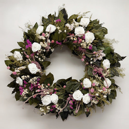 Dried and Preserved Mulberry Rose Wreath