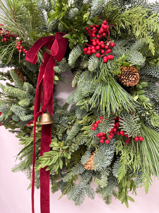 Fresh Evergreens Bell Forest Wreath