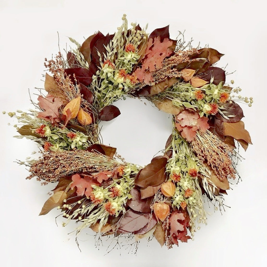 Dried and Preserved Whispers of October Wreath