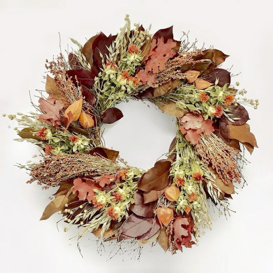 Dried and Preserved Whispers of October Wreath