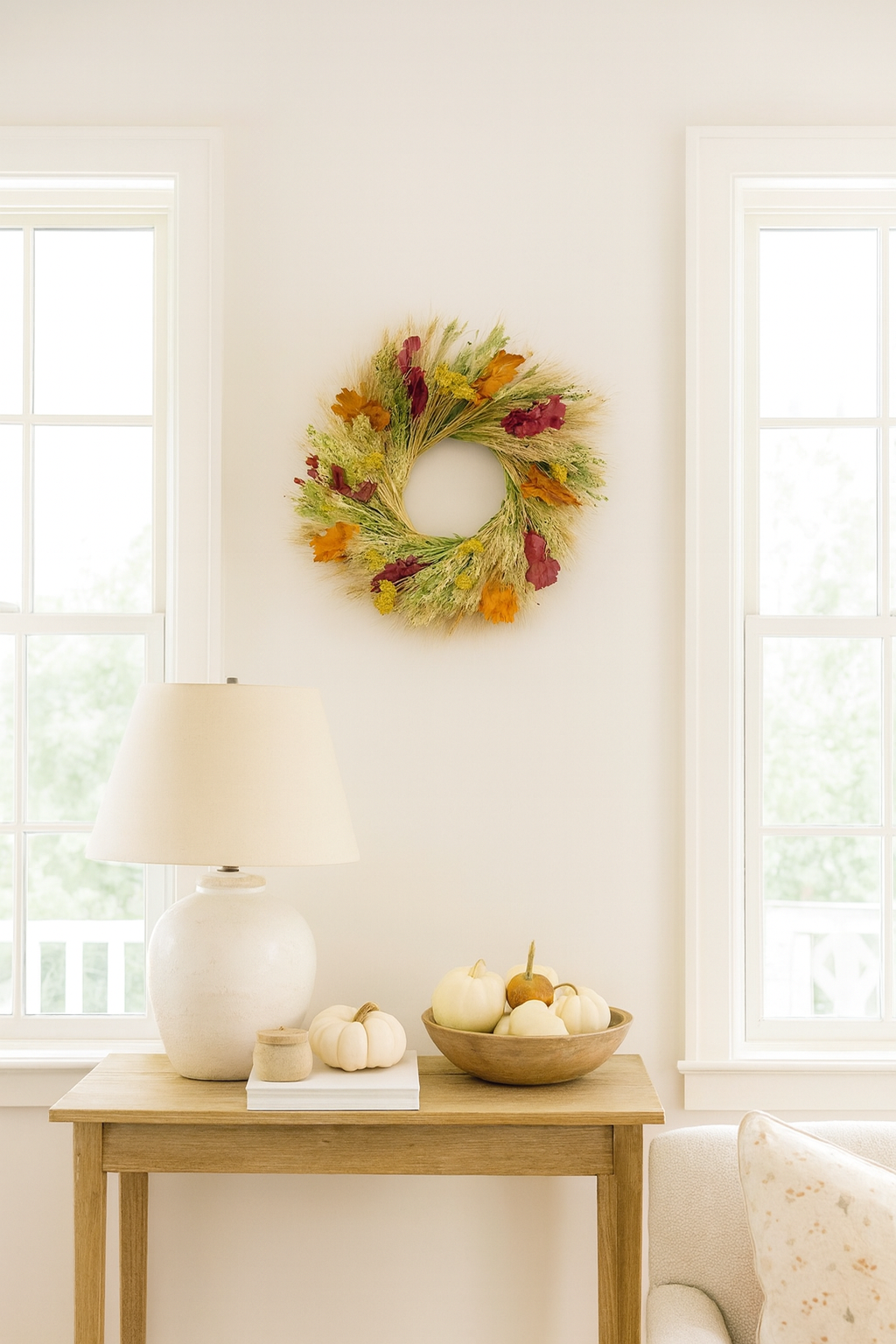 Dried Fall Oak Wreath