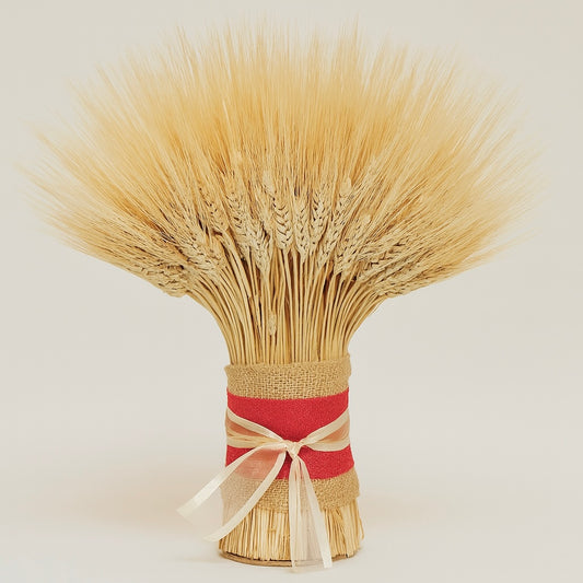 Dried Holiday Wheat Stack Centerpiece