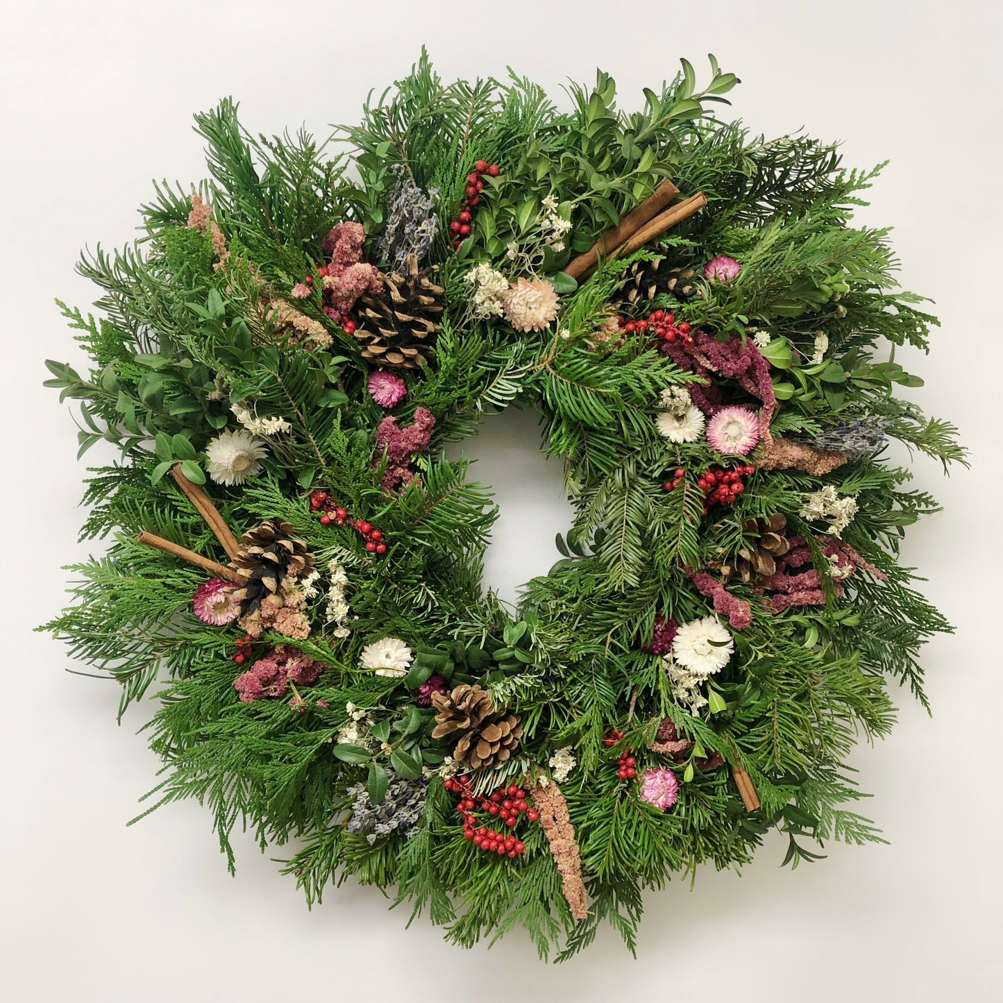 Fresh Evergreens Winter Orchard Wreath