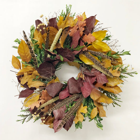 Dried and Preserved Pheasant Feather Forage Wreath