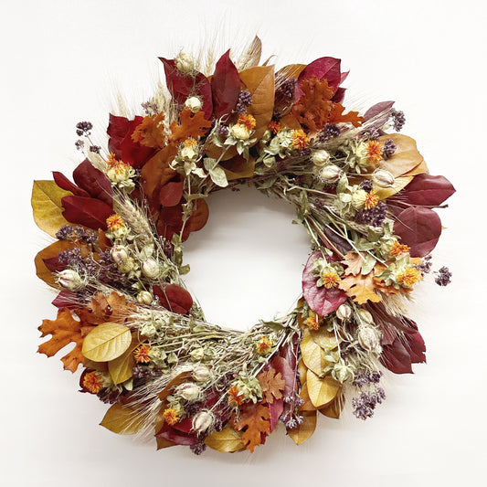 Dried and Preserved Safflower Vale Wreath