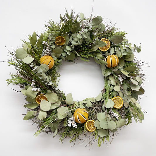 Dried Clementine and Cedar Wreath