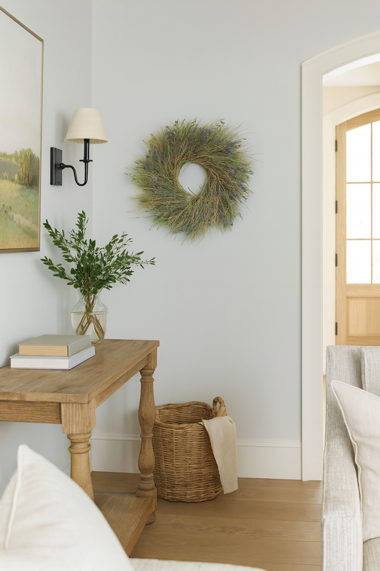 Dried Lavender and Wheat Lodge Wreath