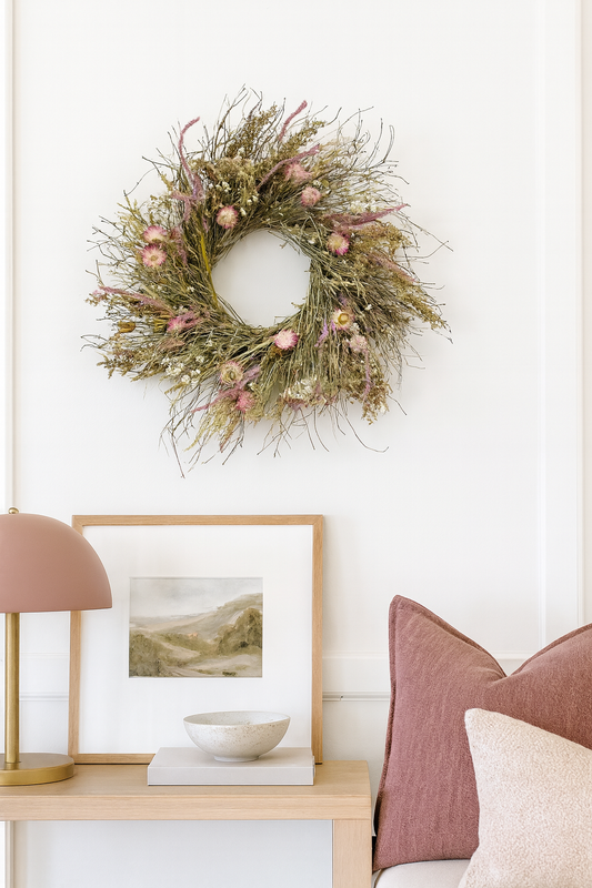 Dried Mauve Thatch Wreath