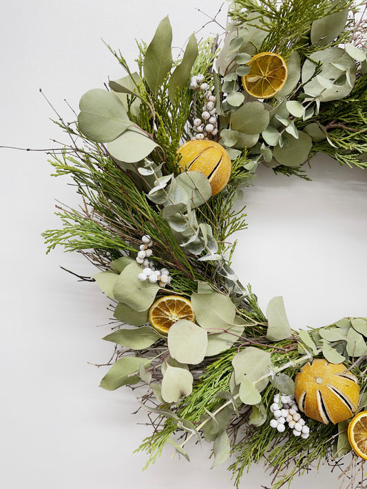 Dried Clementine and Cedar Wreath