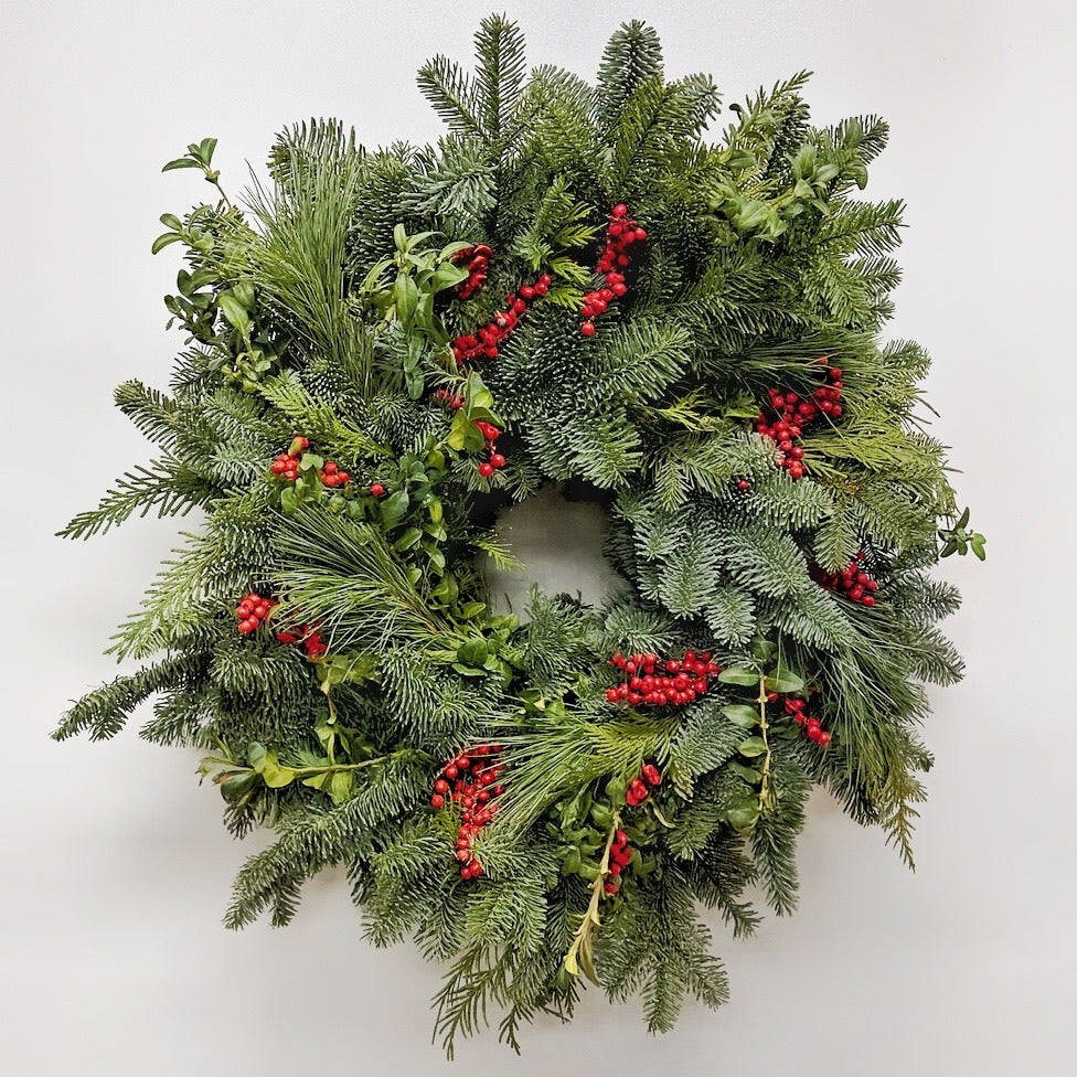 Fresh Evergreens Festive Boughs Centerpiece