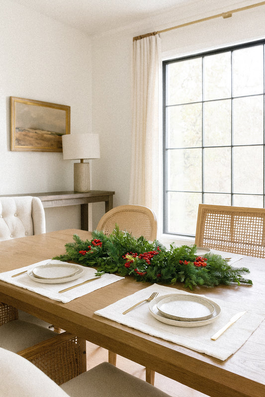 Fresh Evergreens Festive Boughs Centerpiece