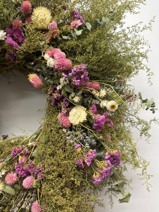 Dried Whimsical Florets Wreath