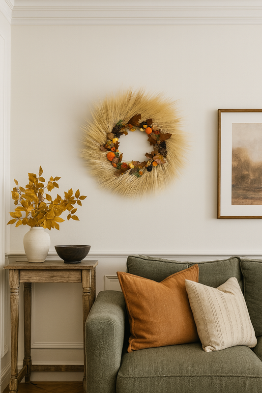 Dried Autumn Crown Wreath