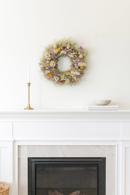Dried Hydrangea and Oats Wreath