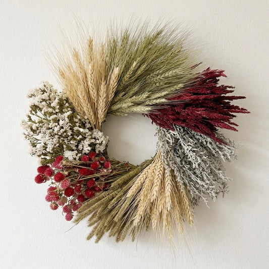 Dried Autumn Meridian Wheel Wreath