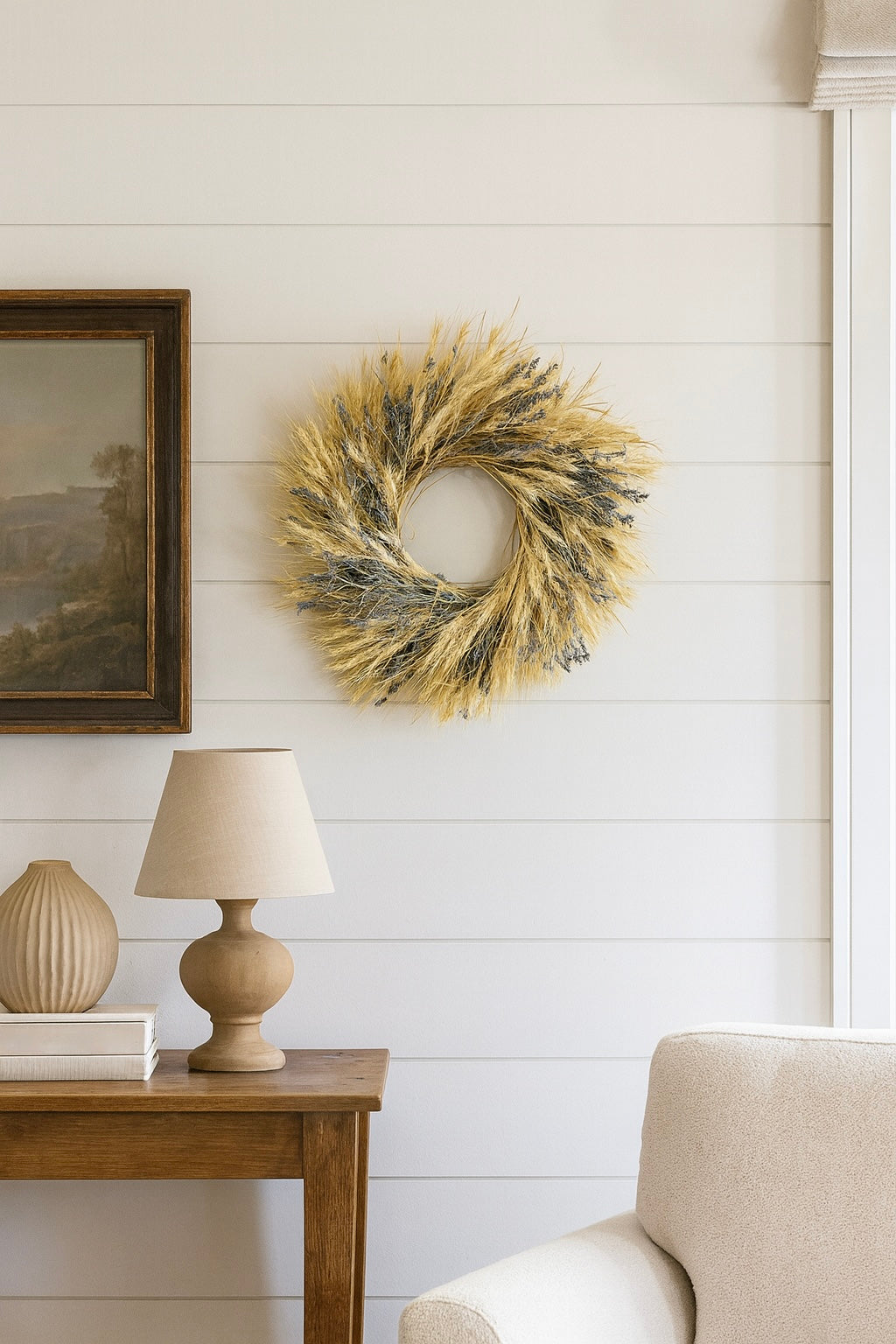 Dried Wheat and Lavender Wreath
