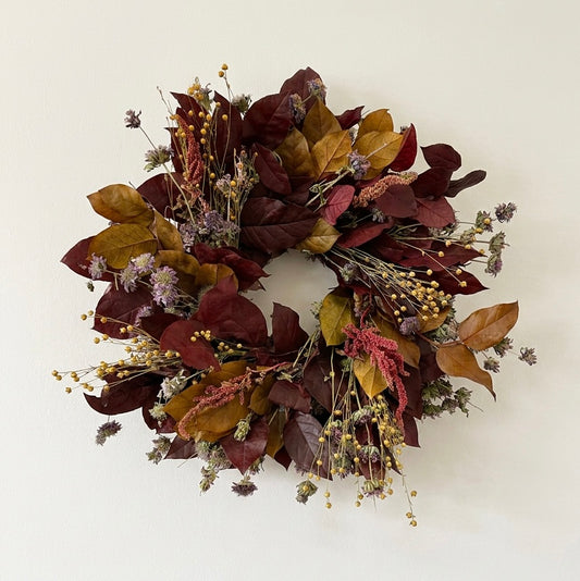 Dried and Preserved Laurel Amaranth Wreath