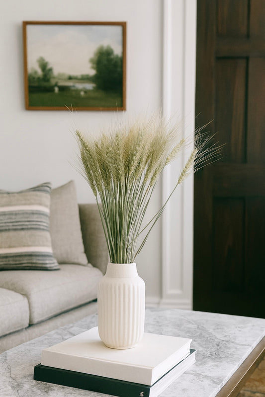 Dried Sunwashed Dusty Green Wheat Bouquet