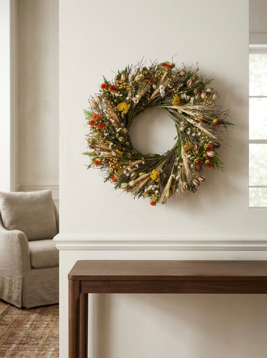 Dried Fall Colors Wreath