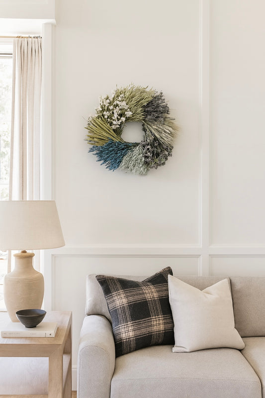 Dried Bluegrass Breeze Wheel Wreath