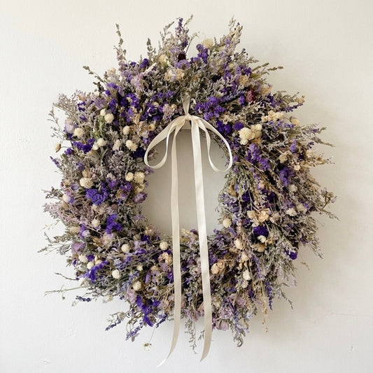 Dried Purple Meadow Wreath