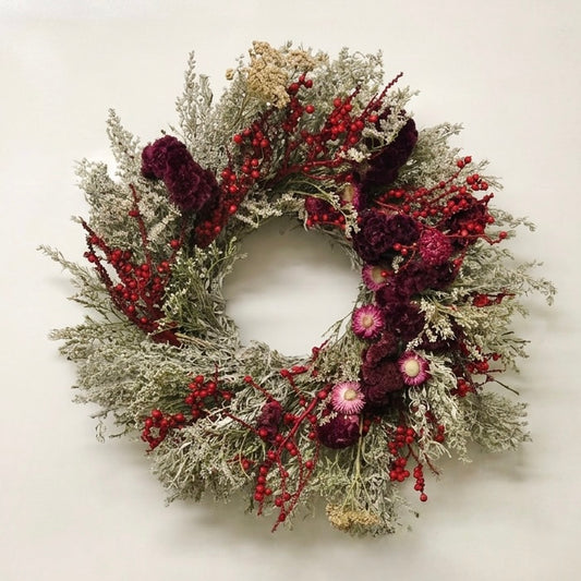 Dried Burgundy Bramble Wreath