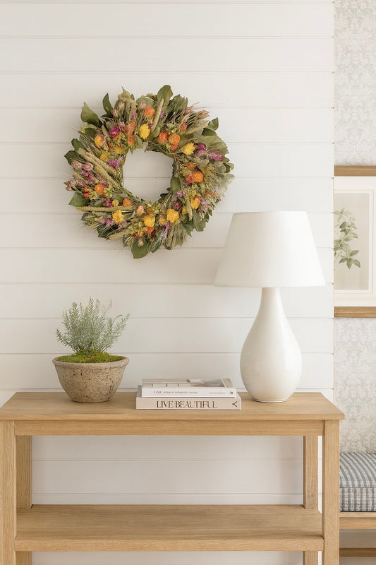 Dried and Preserved Hayfield Cottage Wreath