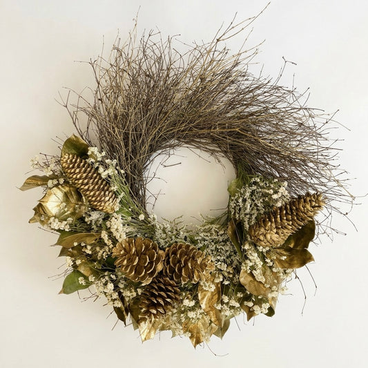 Dried Golden Solstice Wreath