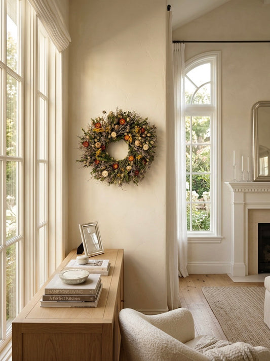 Dried Auric Boxwood Wreath