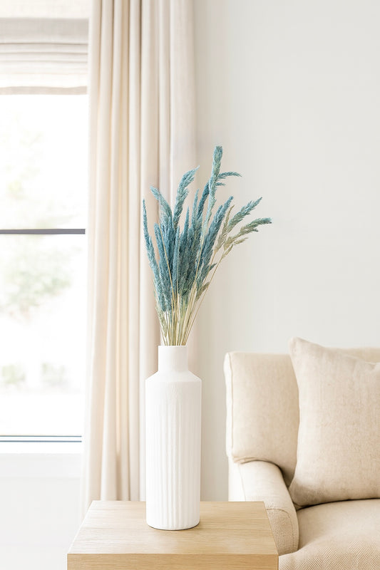 Preserved Blue Dipped Feather Reed Grass Bouquet