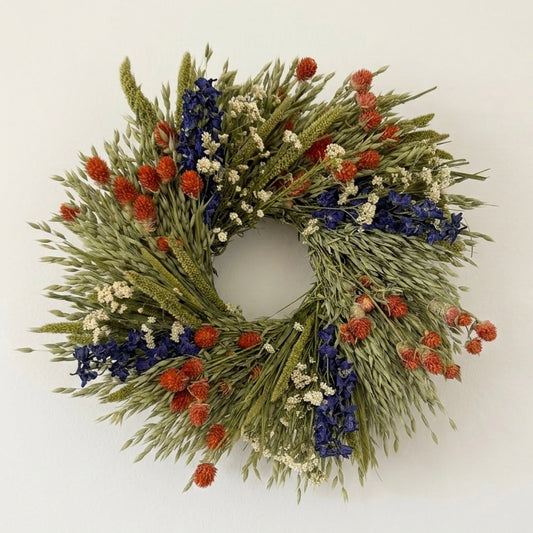 Dried 1776 Garden Wheel Wreath
