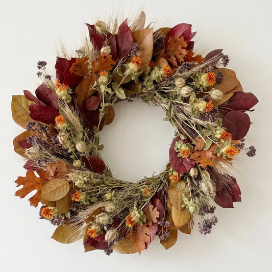 Dried and Preserved Safflower Vale Wreath