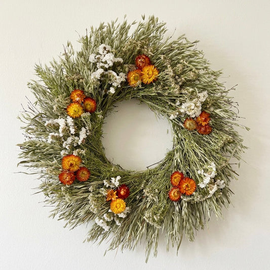 Dried Strawflower Path Wreath